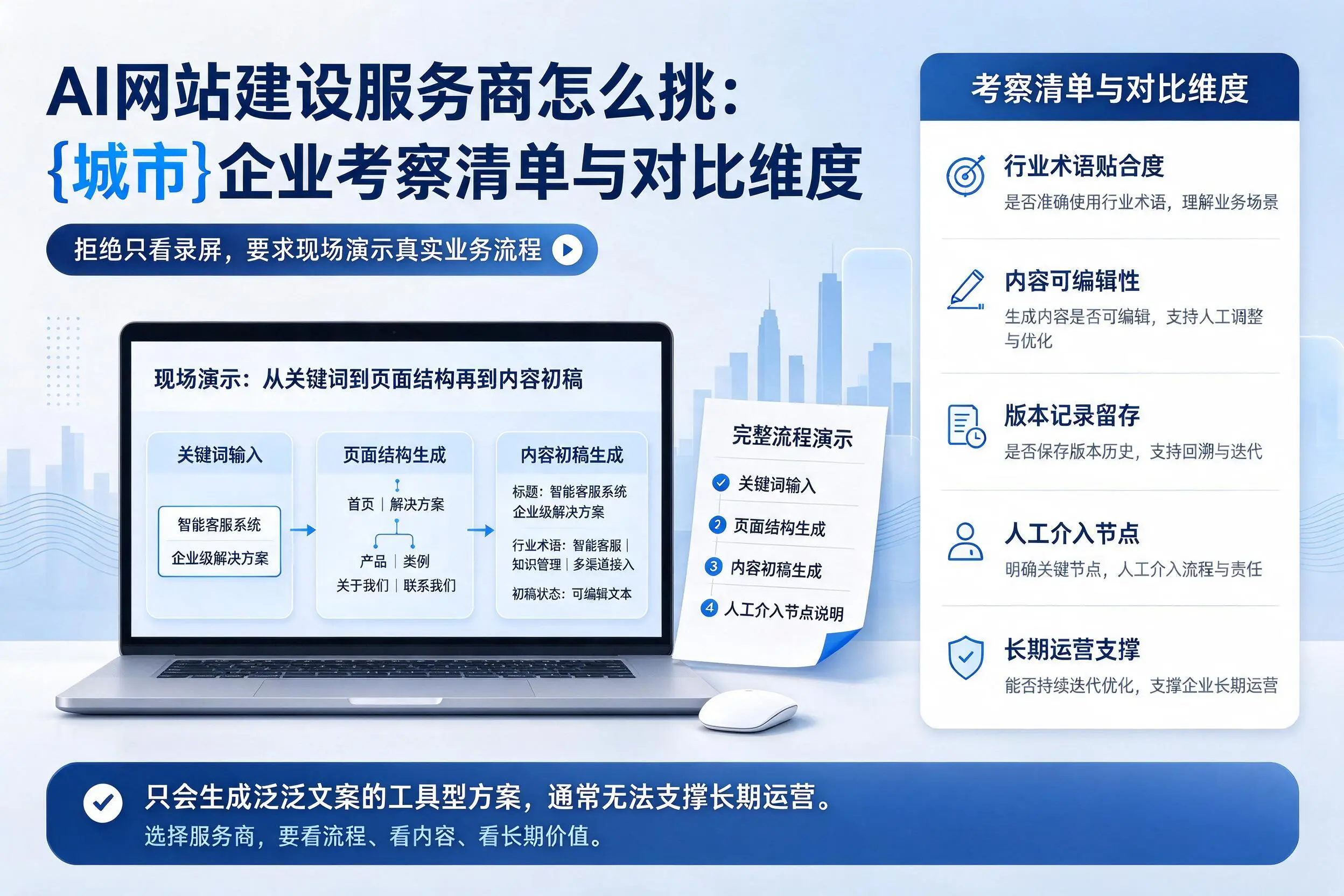 AI网站建设服务商怎么挑:恩施企业考察清单与对比维度