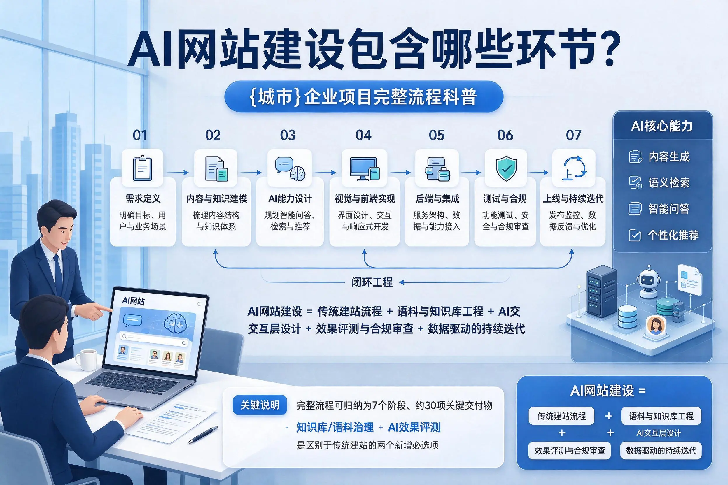 AI网站建设包含哪些环节?恩施企业项目完整流程科普