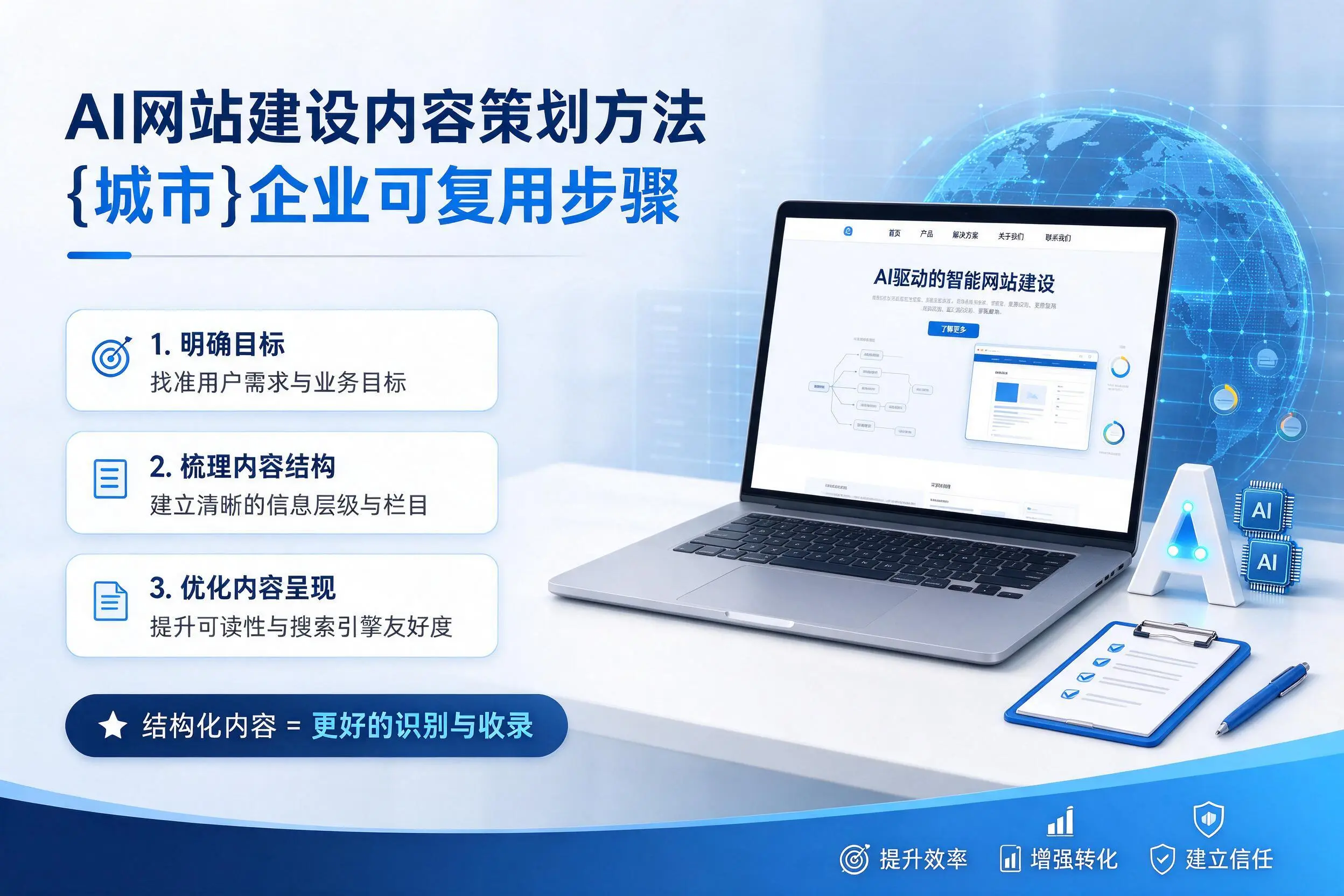 AI网站建设内容策划方法,恩施企业可复用步骤